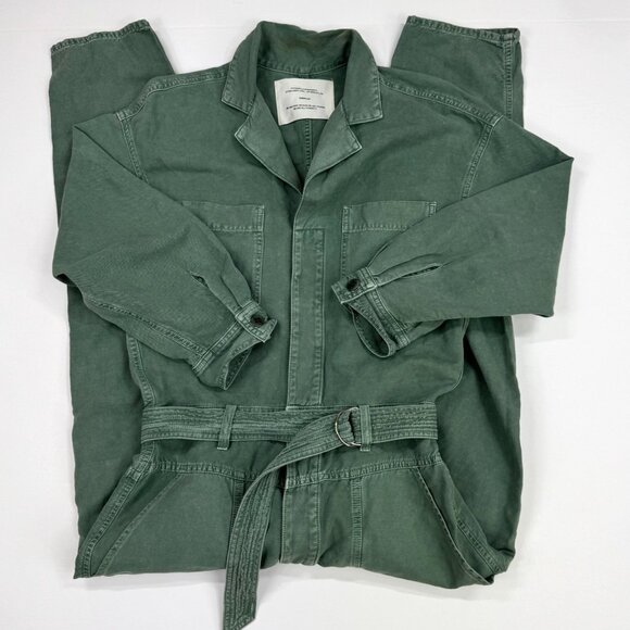Citizens. of Humanity Surplus Utility Jumpsuit Green Size M Button Up Belted - Picture 5 of 14